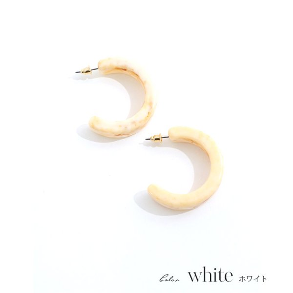 画像2: 【アクセサリー：ピアス】【水着小物：アクセサリー】べっ甲フープピアス/2カラー[OF02] (2)