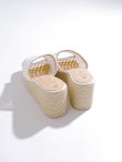 画像5: 【即日発送】【水着小物：ビーチサンダル】ナチュラル編み込みウェッジサンダル (5)