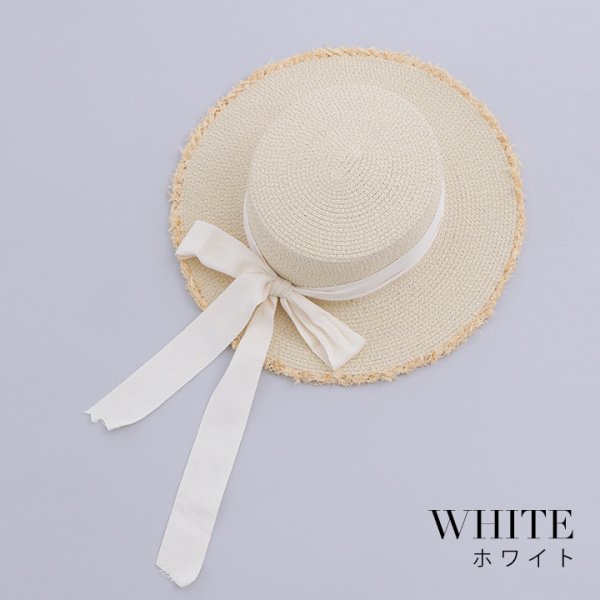 画像2: 【即日発送】【浴衣小物：麦わら帽子】リボン付きストローハット【YMT】 (2)
