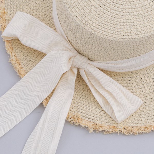 画像3: 【即日発送】【浴衣小物：麦わら帽子】リボン付きストローハット【YMT】 (3)