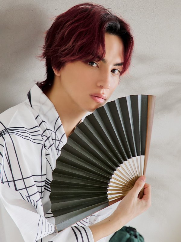 画像9: 【即日発送！】【メンズ浴衣】ホワイト×ブラック線画浴衣【浴衣３点セット 浴衣/帯/下駄】[YMT] (9)