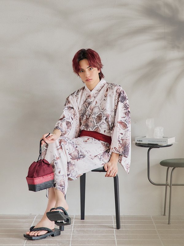 画像11: 【即日発送！】【メンズ浴衣】パイソン柄浴衣【浴衣３点セット 浴衣/帯/下駄】[YMT] (11)