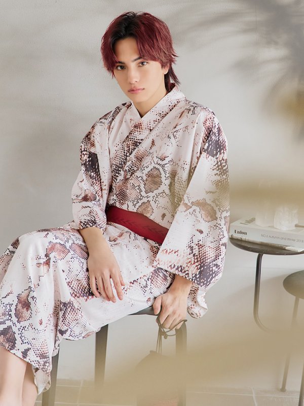 画像7: 【即日発送！】【メンズ浴衣】パイソン柄浴衣【浴衣３点セット 浴衣/帯/下駄】[YMT] (7)