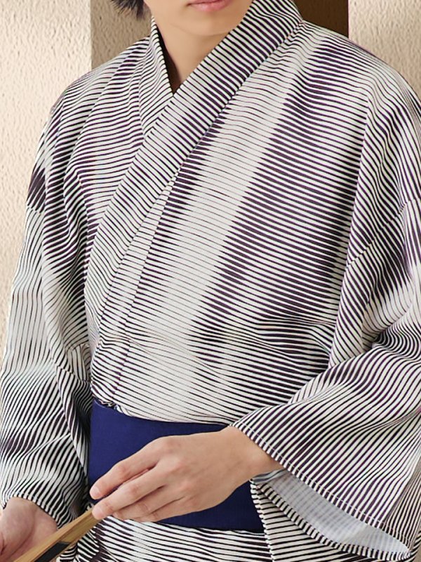 画像14: 【即日発送！】【メンズ浴衣】シンプルアート浴衣【浴衣３点セット 浴衣/帯/下駄】[YMT] (14)