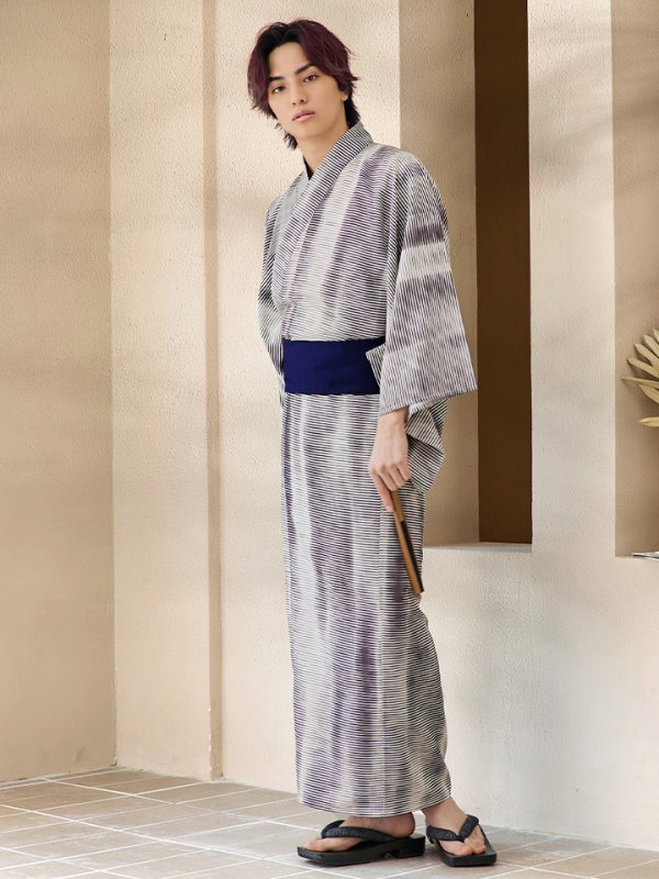 画像6: 【即日発送！】【メンズ浴衣】シンプルアート浴衣【浴衣３点セット 浴衣/帯/下駄】[YMT] (6)