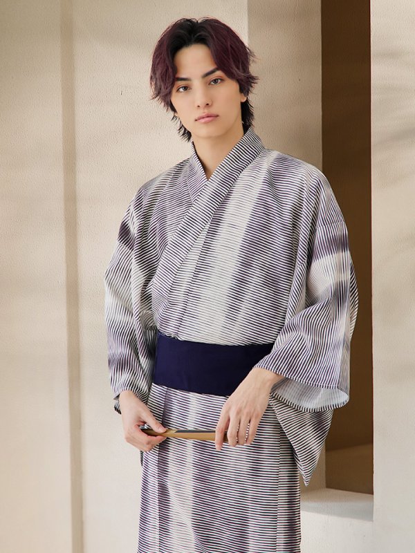 画像8: 【即日発送！】【メンズ浴衣】シンプルアート浴衣【浴衣３点セット 浴衣/帯/下駄】[YMT] (8)