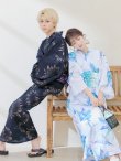 画像14: 【即日発送】白地×水彩ブルーの清涼漂う百合浴衣 OBI-g-500-kj-11-AQM / HIMO-900-yn-4-GYxGY / YA-945-kj-W / HEKO-800-sb-5-W / GETA-02-ok-3-LBL go [YMT] (14)