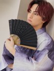 画像12: 【即日発送】【メンズ浴衣】濃淡紫地にボーダーデザインの紳士浴衣【浴衣３点セット 浴衣/帯/下駄】[FB03] (12)