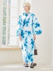 画像3: 【メンズ浴衣】ブルーのタイダイ柄浴衣【浴衣・帯・下駄セット】（OBI-MS-001-ok-6-W）[YMT] (3)