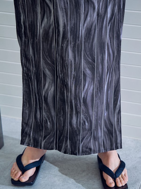 画像13: 【即日発送】【メンズ浴衣】モザイクアート×ストライプ浴衣 【浴衣３点セット 浴衣/帯/下駄】[YMT] (13)