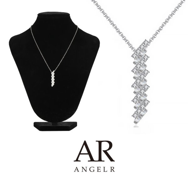 画像9: 【アクセサリー:ネックレス】【ネックレス】【Angel R/エンジェルアール】ライトニング型ラグジュアリーラインストーンネックレス【OF02C-U】 (9)