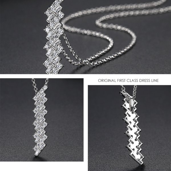 画像11: 【アクセサリー:ネックレス】【ネックレス】【Angel R/エンジェルアール】ライトニング型ラグジュアリーラインストーンネックレス【OF02C-U】 (11)