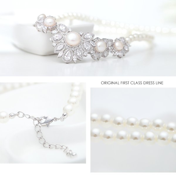 画像2: 【アクセサリー:ネックレス】【Angel R/エンジェルアール】ラグジュアリーストーンネックレス&ピアスセット【OF02C-U】 (2)