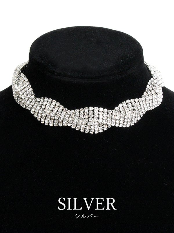 画像2: 【アクセサリー:ネックレス】【Angel R/エンジェルアール】サークルビジュークロスデザインネックレス (2)