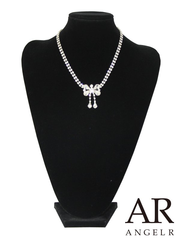 画像1: 【アクセサリー：ネックレス】【ANGEL R/エンジェルアール】エレガントリボンモチーフデザインネックレス[OF02] (1)
