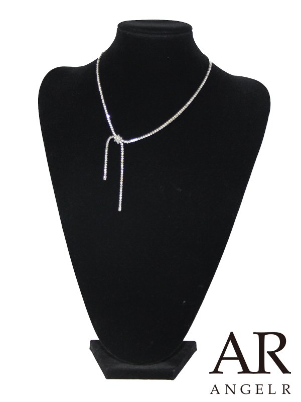 画像1: 【アクセサリー：ネックレス】【ANGEL R/エンジェルアール】シンプルビジューラインネックレス[OF02] (1)
