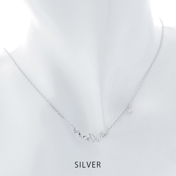 画像2: 【アクセサリー：ネックレス】バタフライビジューネックレス【1カラー】[OF02] (2)