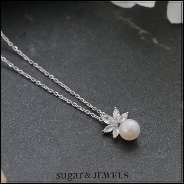 画像1: 【アクセサリー：ネックレス】ビジューパールネックレス【1カラー】[OF02] (1)