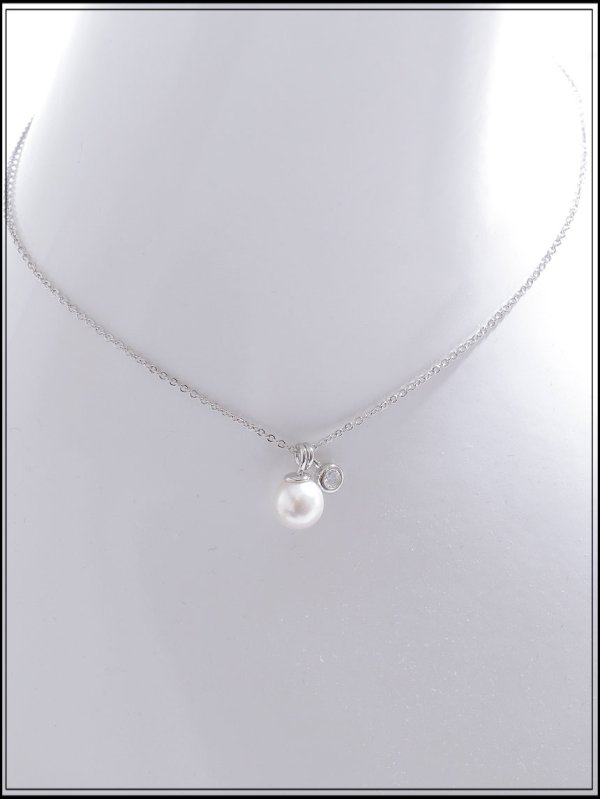 画像3: 【アクセサリー：ネックレス】ワンパールビジューネックレス【YN】【1カラー】[OF02]  (3)