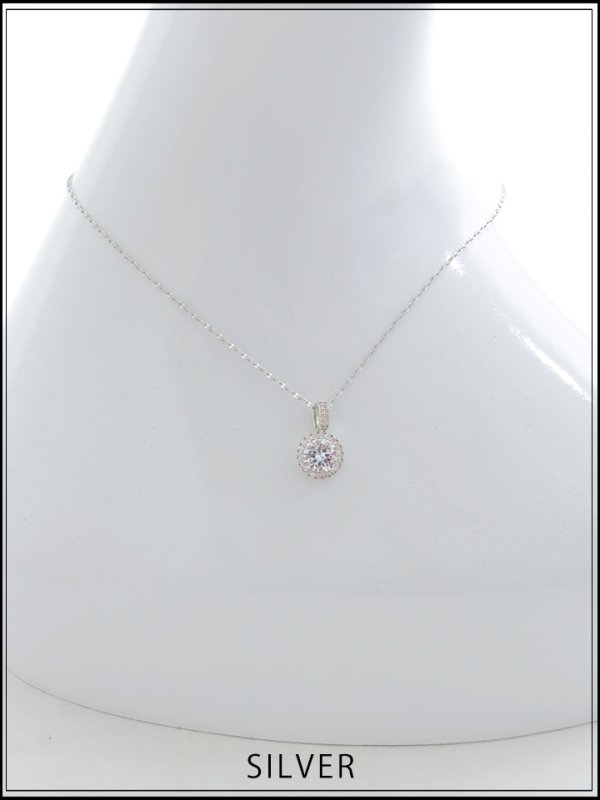 画像2: 【アクセサリー：ネックレス】ラウンドストーンネックレス【1カラー】[OF02]  (2)