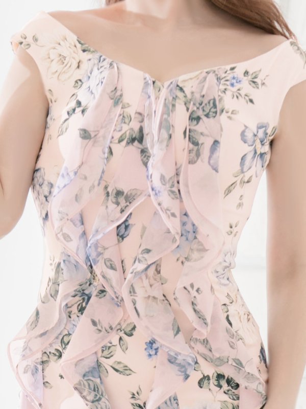 画像9: SALE!【高級ドレスanが特別価格!】花柄フリルレースドレス/透け/胸元隠し/ミニドレス/キャバドレス【S-Mサイズ/3カラー】[HC02-U] 【AOC】 (9)