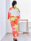 画像8: 【即日発送】【浴衣セール！】リアルフラワー橙色派手カワ浴衣セット【浴衣３点セット浴衣/帯/下駄】 (8)