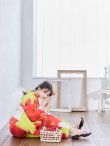 画像9: 【即日発送】【浴衣セール！】リアルフラワー橙色派手カワ浴衣セット【浴衣３点セット浴衣/帯/下駄】 (9)