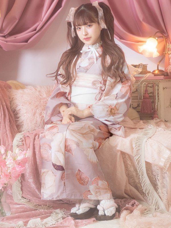 画像16: 【即日発送】【浴衣】大人スウィートフラワー 薔薇 ローズ 浴衣  【浴衣３点セット 浴衣/帯/下駄】[YMT] (16)