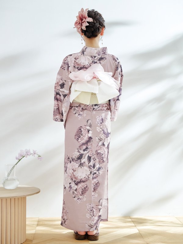 画像14: 【即日発送】【浴衣】大人スウィートフラワー 牡丹柄 浴衣  【浴衣３点セット 浴衣/帯/下駄】[YMT] (14)