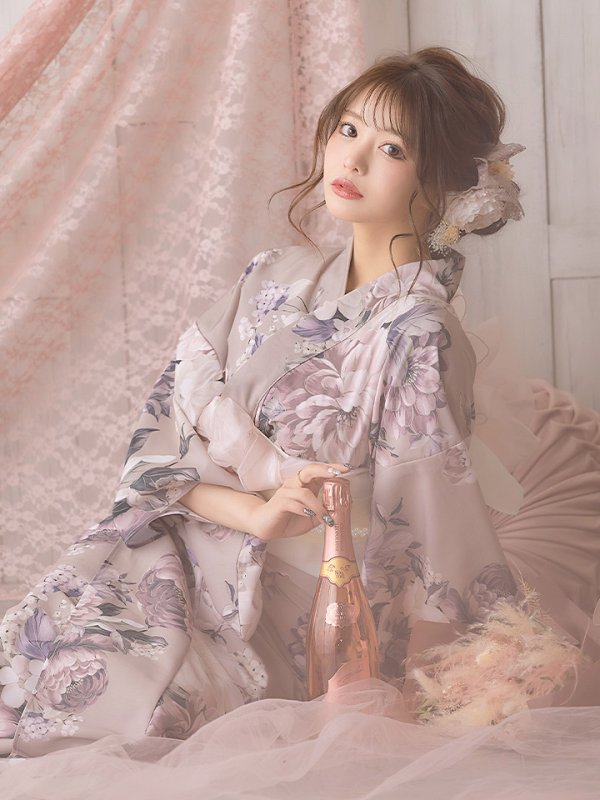 画像11: 【即日発送】【オリジナル浴衣】大人スウィートフラワー牡丹柄浴衣【浴衣３点セット浴衣/帯/下駄】[YMT] (11)