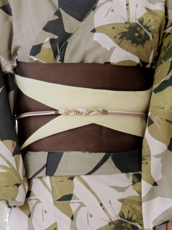 画像5: 【即日発送】【オリジナル浴衣】ヘルシーリーフ柄浴衣【浴衣３点セット浴衣/帯/下駄】[YMT] (5)