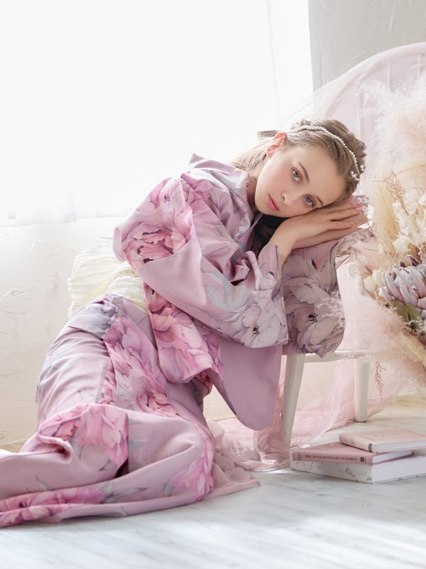 画像15: 【即日発送】【浴衣】大人スウィート/ピンク地に大柄牡丹浴衣[YMT] (15)