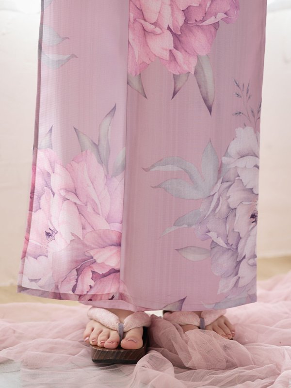 画像7: 【即日発送】【浴衣】大人スウィート/ピンク地に大柄牡丹浴衣[YMT] (7)