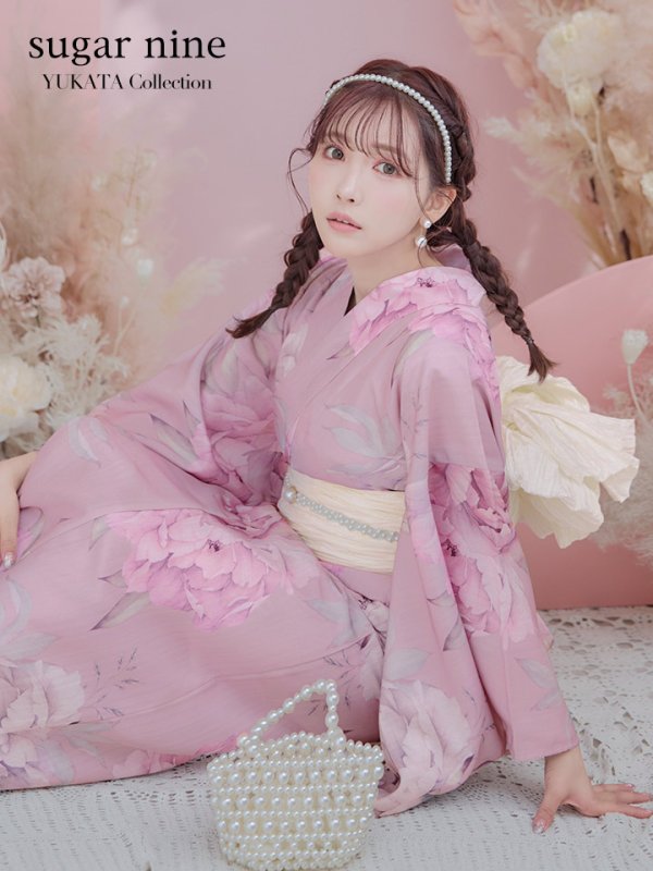 画像7: 【即日発送】【浴衣】大人スウィート/ピンク地に大柄牡丹浴衣[OF04] (7)