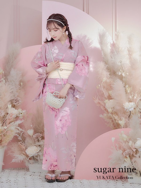 画像8: 【即日発送】【浴衣】大人スウィート/ピンク地に大柄牡丹浴衣[OF04] (8)