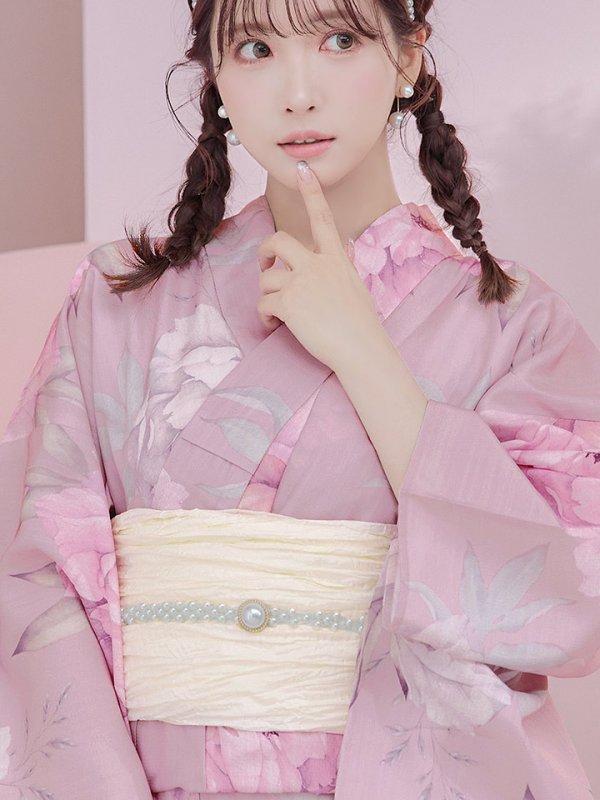 画像11: 【即日発送】【浴衣】大人スウィート/ピンク地に大柄牡丹浴衣[OF04] (11)