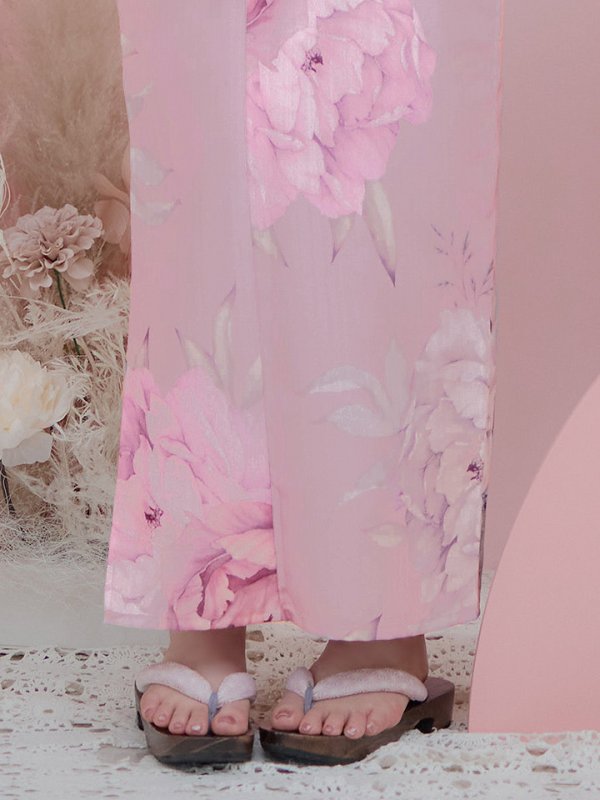 画像13: 【即日発送】【浴衣】大人スウィート/ピンク地に大柄牡丹浴衣[OF04] (13)