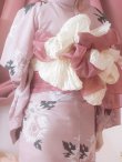 画像6: 【即日発送】【浴衣セール！】【浴衣】 くすみピンク地xニュアンスフラワー 牡丹柄 浴衣【浴衣３点セット 浴衣/帯/下駄】[YMT] (6)