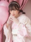 画像9: 【即日発送！】【浴衣】大人スウィート/ピンク地x百合浴衣【浴衣３点セット 浴衣/帯/下駄】OBI-siwa-200-kj-13-OW / HIMO-900-yn-8-P / YA-1079-kj-5-W / HEKO-800-sb-4-P / GETA-02-ok-5-P [YMT] (9)