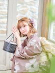 画像12: 【浴衣セール！】【即日発送】 ブラウン地xシルエットフラワー 牡丹柄浴衣【浴衣３点セット 浴衣/帯/下駄】[YMT] (12)