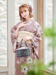 画像9: 【浴衣セール！】【即日発送】 ブラウン地xシルエットフラワー 牡丹柄浴衣【浴衣３点セット 浴衣/帯/下駄】[YMT] (9)