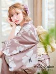 画像3: 【浴衣セール！】【即日発送】 ブラウン地xシルエットフラワー 牡丹柄浴衣【浴衣３点セット 浴衣/帯/下駄】[YMT] (3)