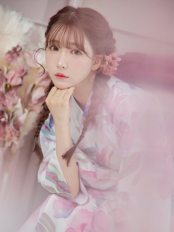 画像14: 【即日発送】大人スウィート/水彩フラワー 牡丹柄 浴衣【浴衣３点セット 浴衣/帯/下駄】[YMT] (14)