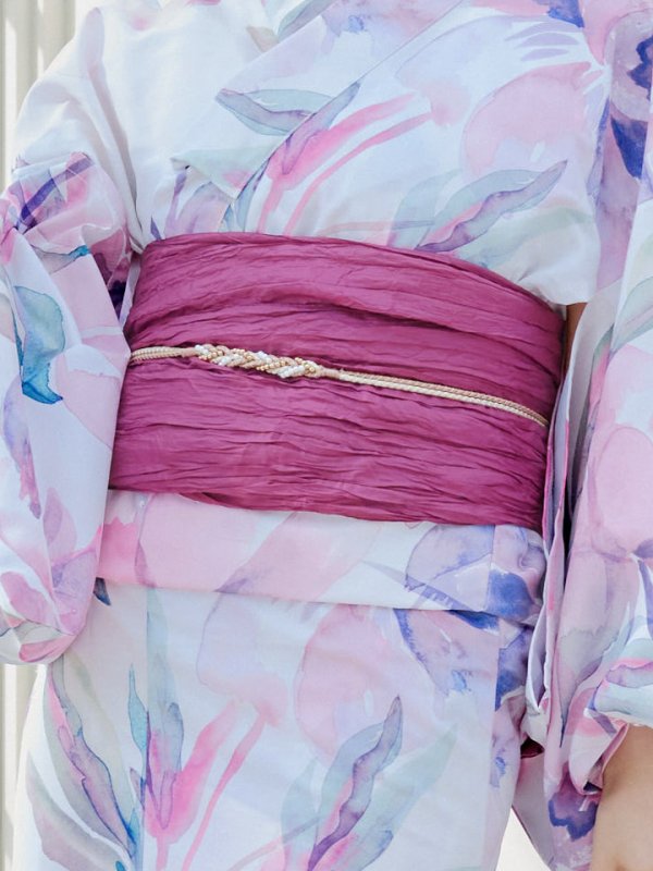 画像5: 【即日発送】大人スウィート/水彩フラワー 牡丹柄 浴衣  【浴衣３点セット 浴衣/帯/下駄】[YMT] (5)