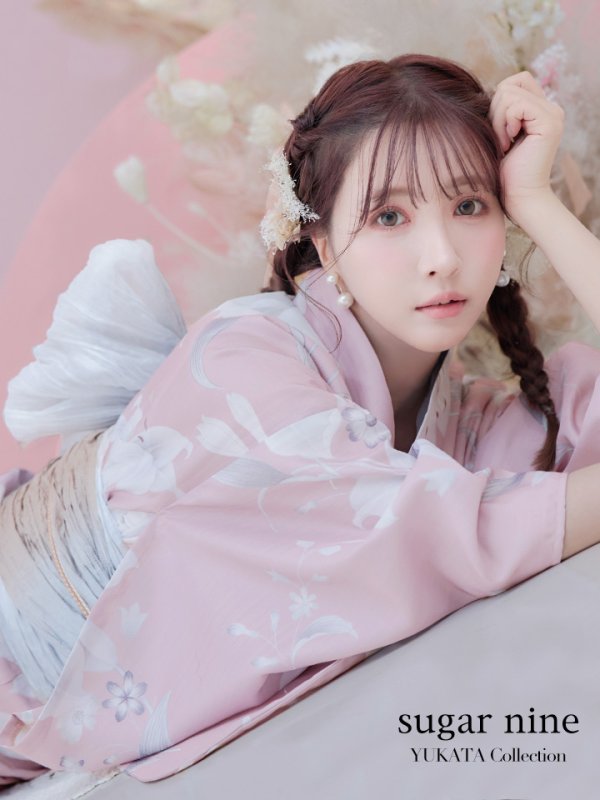 画像2: 【即日発送】【浴衣セール！】【浴衣】大人スウィート/ピンク地に百合の大人浴衣【浴衣３点セット 浴衣/帯/下駄】[YMT] (2)