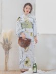 画像4: 【即日発送】イエローフラワーと木蓮浴衣  【浴衣３点セット 浴衣/帯/下駄】[YMT] (4)