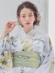 画像5: 【即日発送】イエローフラワーと木蓮浴衣  【浴衣３点セット 浴衣/帯/下駄】[YMT] (5)