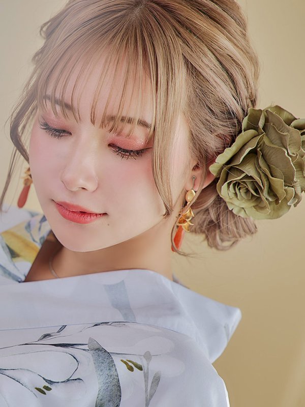 画像6: 【即日発送】イエローフラワーと木蓮浴衣  【浴衣３点セット 浴衣/帯/下駄】[YMT] (6)