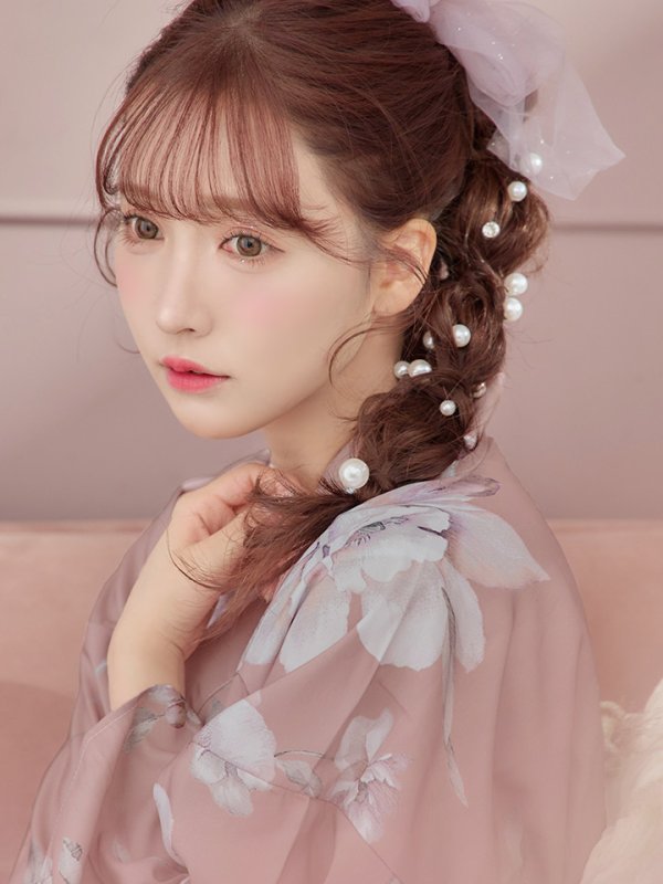 画像6: 【即日発送】大人スウィート/ピンク地フラワー浴衣【浴衣３点セット 浴衣/帯/下駄】[YMT] (6)