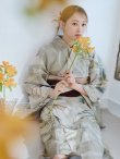 画像13: 【浴衣セール！】【即日発送】ヘルシーリーフ柄ベージュ浴衣  【浴衣３点セット 浴衣/帯/下駄】OBI-hira-100-ok-2-BRxBE / HIMO-900-yn-7-MOC / HEKO-800-sb-3-BR / YA-1081-kj-P / YA-1081-kj-BR / GETA-01-kj-5-MOC[YMT] (13)